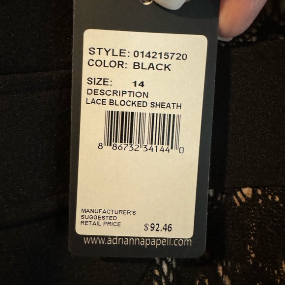 NWT Adrianna Papell lace sheath dress. Size 14. - Picture 8 of 12
